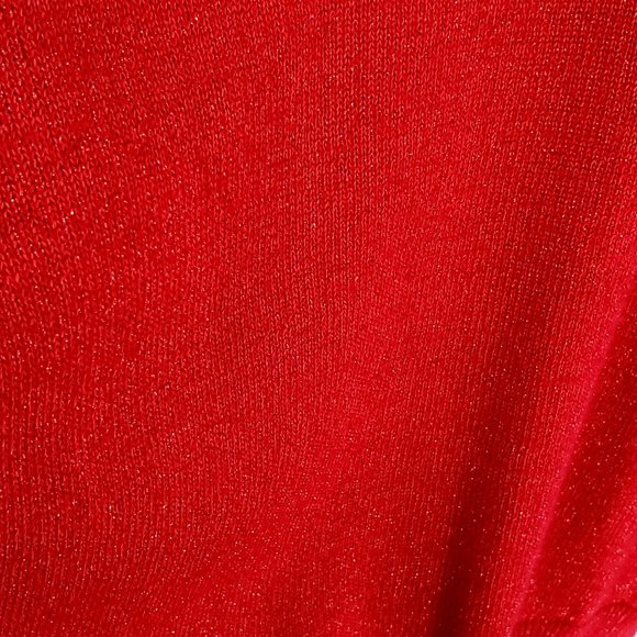 Vtg Milano Design Group Sweater Women's Large Red Sparkle Pullover Holiday Vibe - Picture 6 of 6